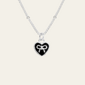 Sterling Silver Heart Bow Necklace