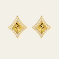 Sterling Silver Irregular Square Stud Earrings
