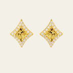 Sterling Silver Irregular Square Stud Earrings