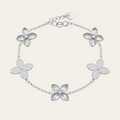 Sterling Silver Four Leaf Clover Chain Bracelet