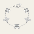 Sterling Silver Four Leaf Clover Chain Bracelet