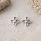 Sterling Silver Four Leaf Clover Stud Earrings
