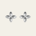 Sterling Silver Four Leaf Clover Stud Earrings