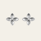 Sterling Silver Four Leaf Clover Stud Earrings