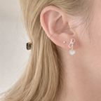 Sterling Silver Bow Heart Drop Earrings