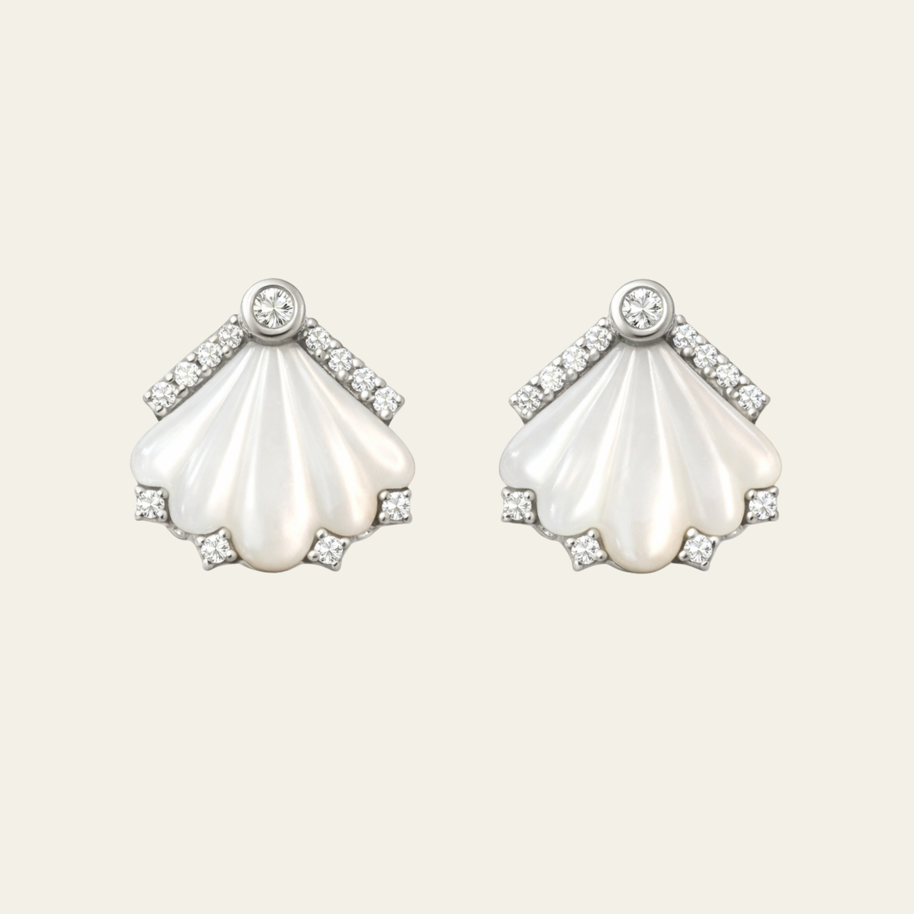 Sterling Silver Shell Stud Earrings