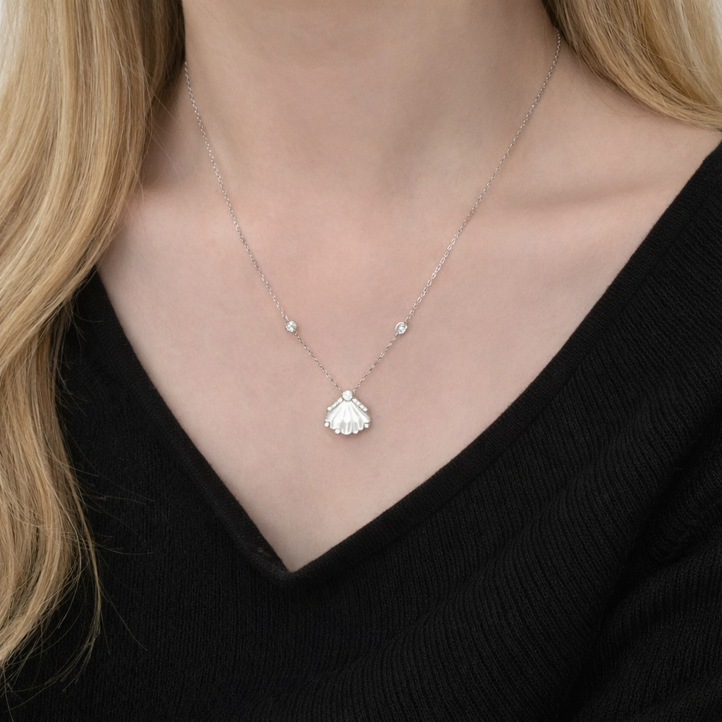 Sterling Silver Shell Pendant Necklace