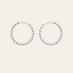 Sterling Silver Twisted Hoop Earrings