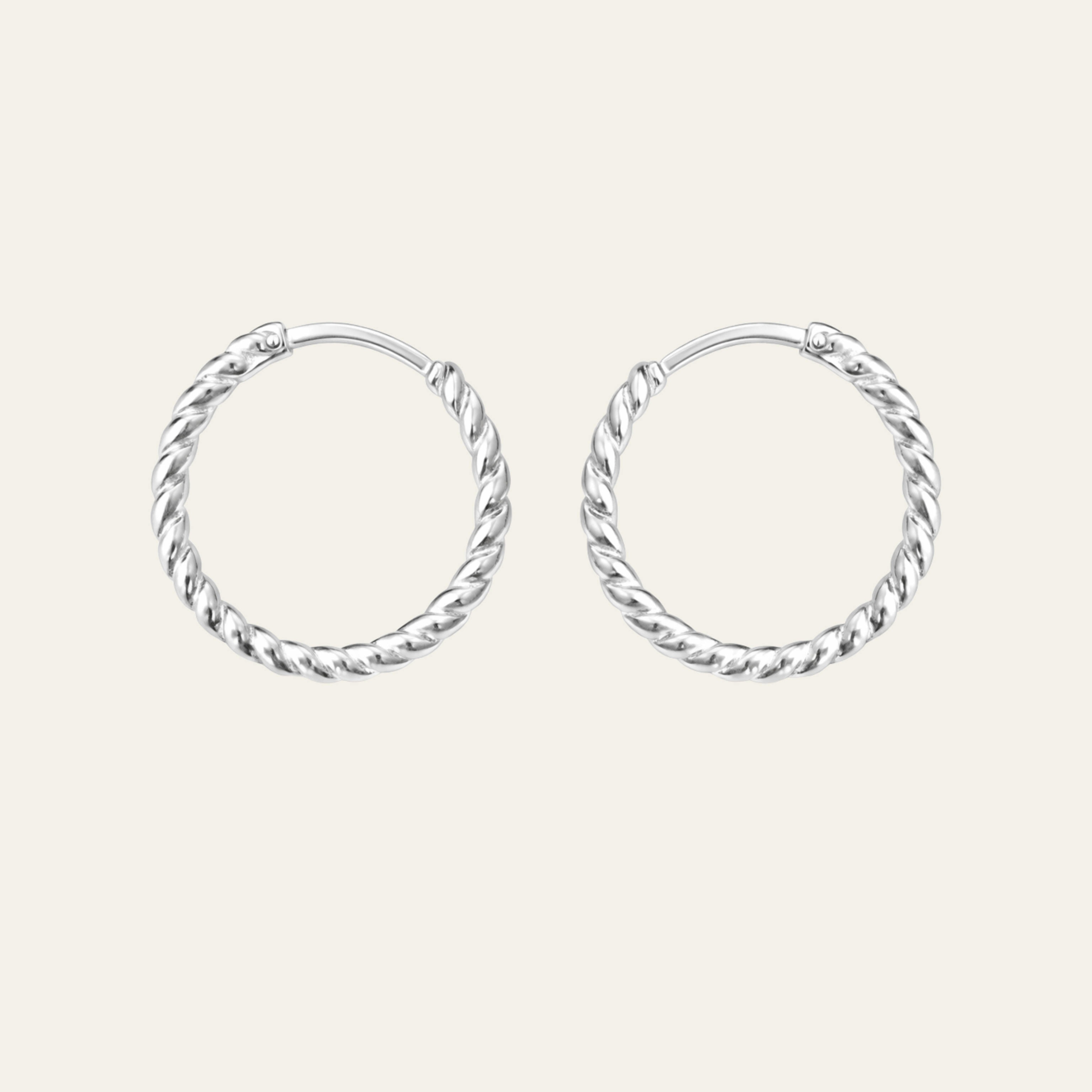 Sterling Silver Twisted Hoop Earrings