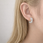 Sterling Silver Vintage Geometric Hoop Earrings