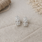 Sterling Silver Vintage Geometric Hoop Earrings