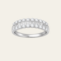 Sterling Silver Geometric Crystal Ring