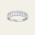 Sterling Silver Geometric Crystal Ring