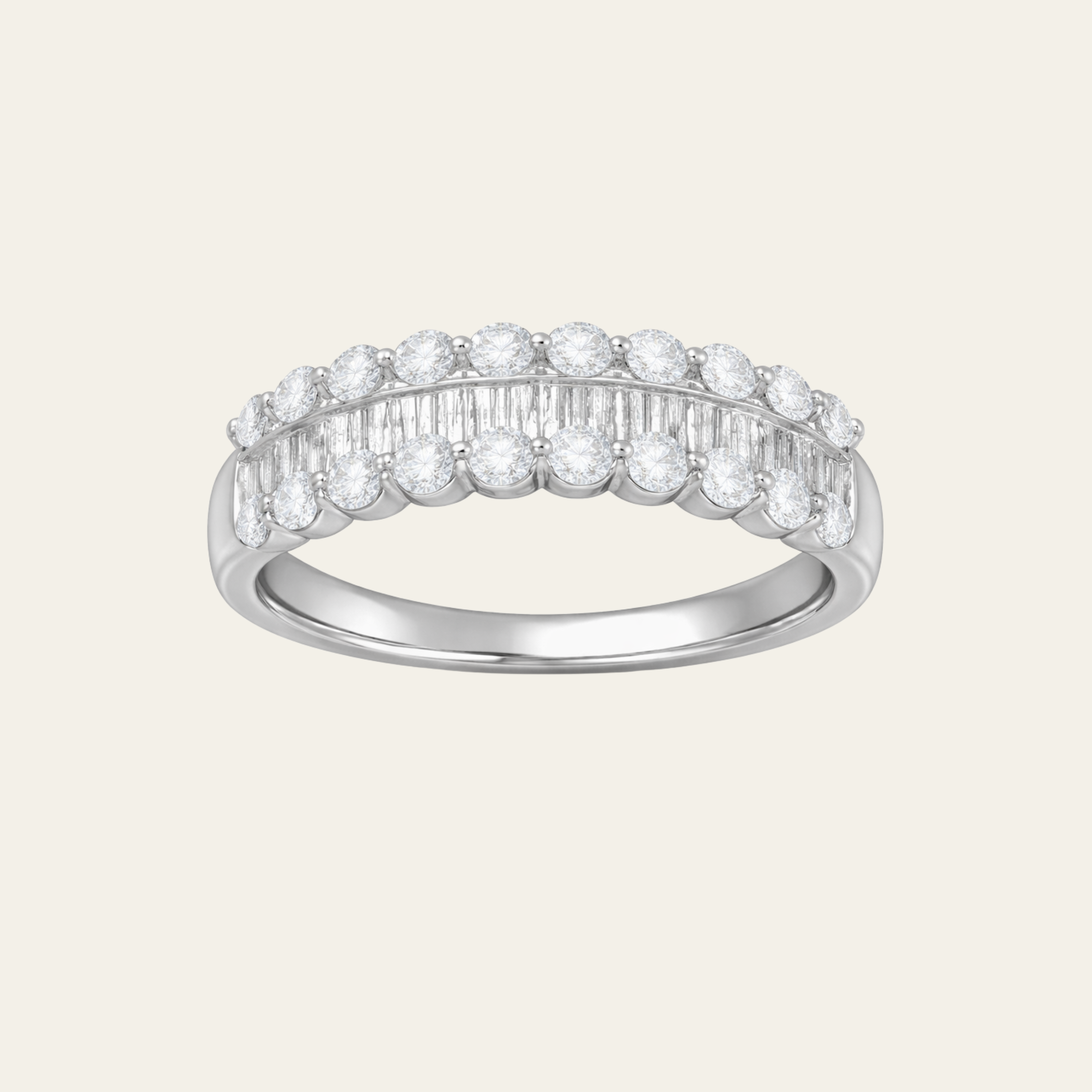 Sterling Silver Geometric Crystal Ring