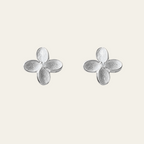 Sterling Silver Four Leaf Clover Stud Earrings