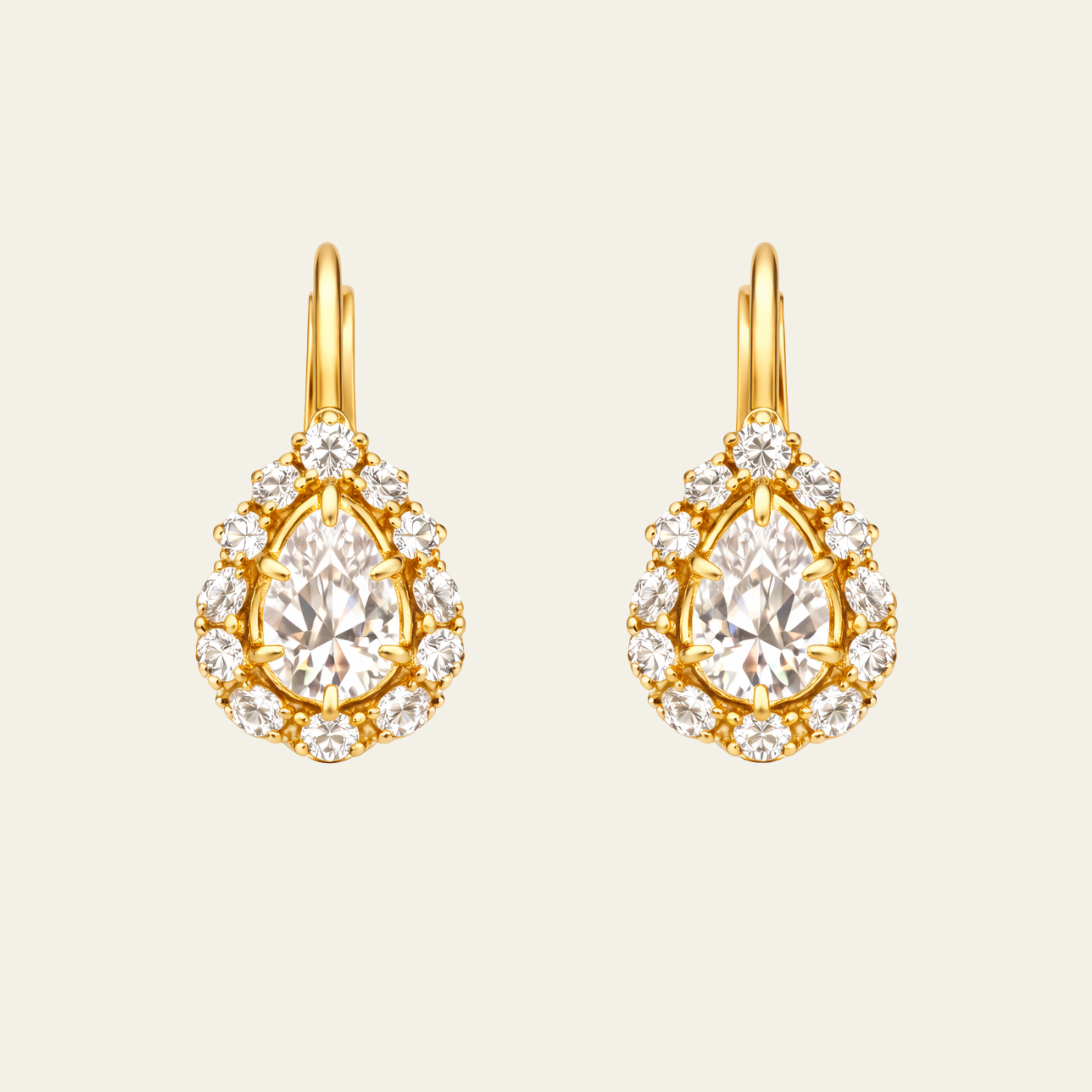 Sterling Silver Water Drop Crystal Earrings