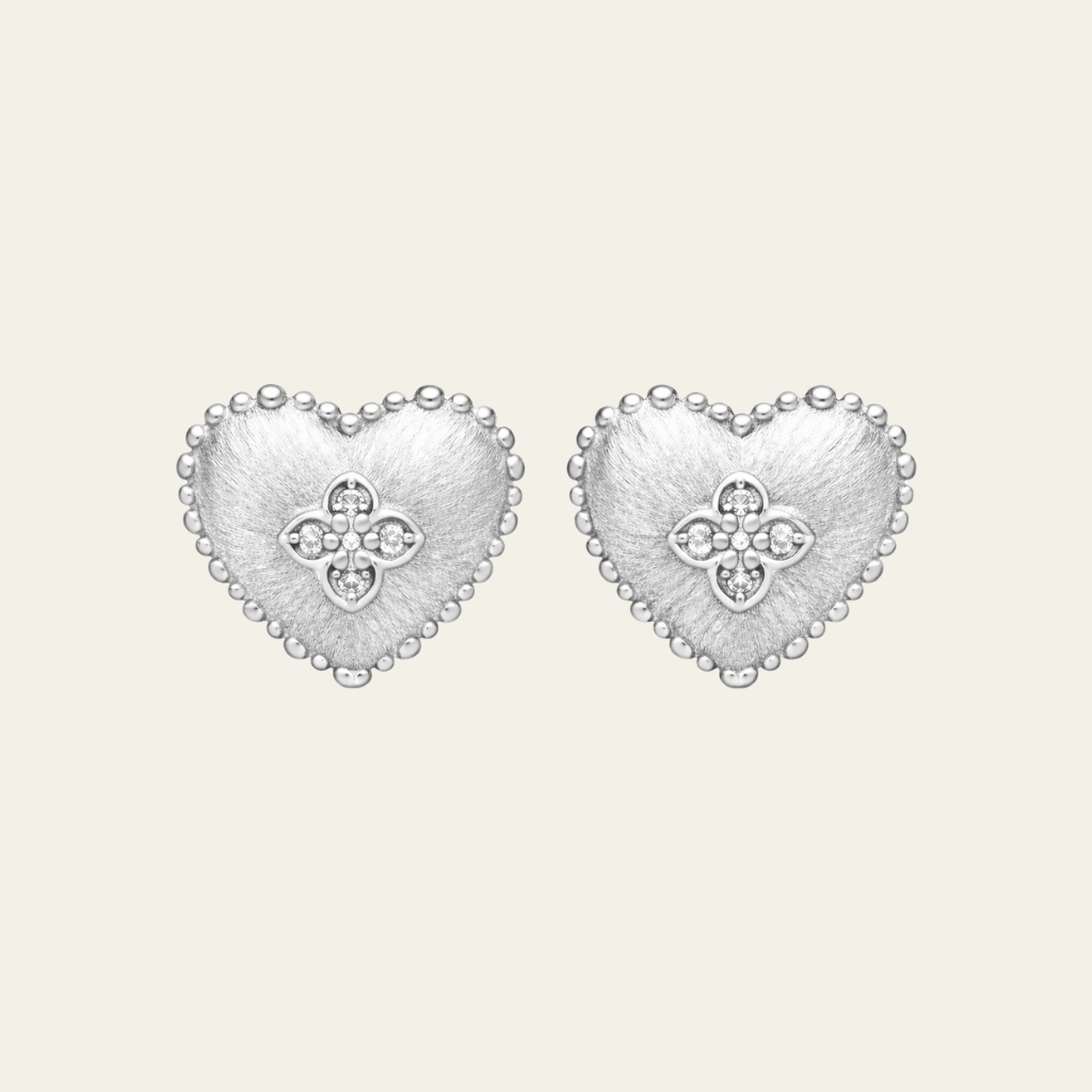 Sterling Silver Heart Stud Earrings