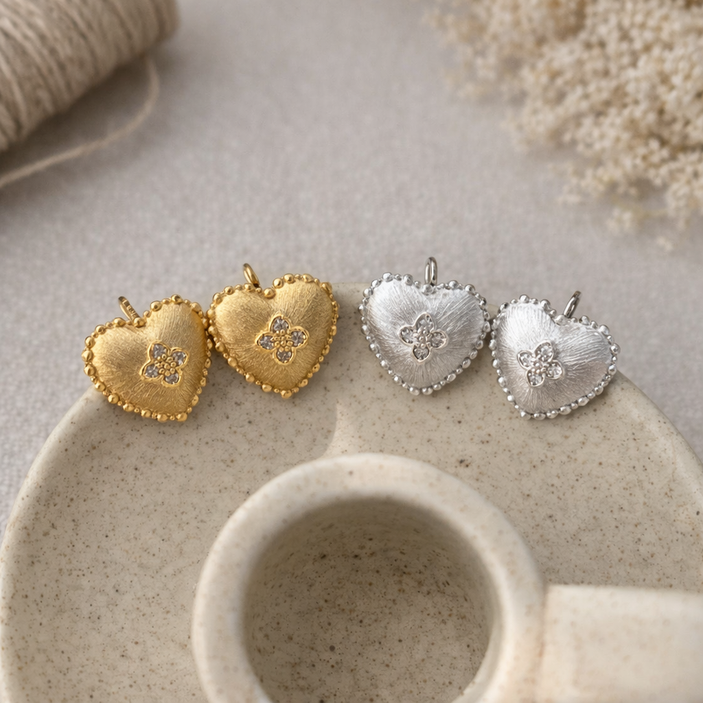 Sterling Silver Heart Stud Earrings