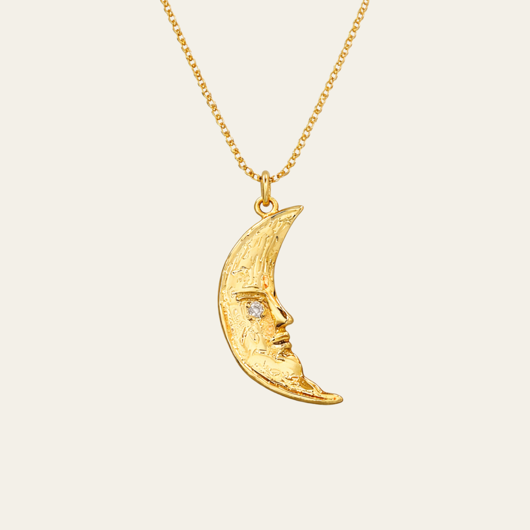 18K Gold plated Crescent Moon Pendant Necklace