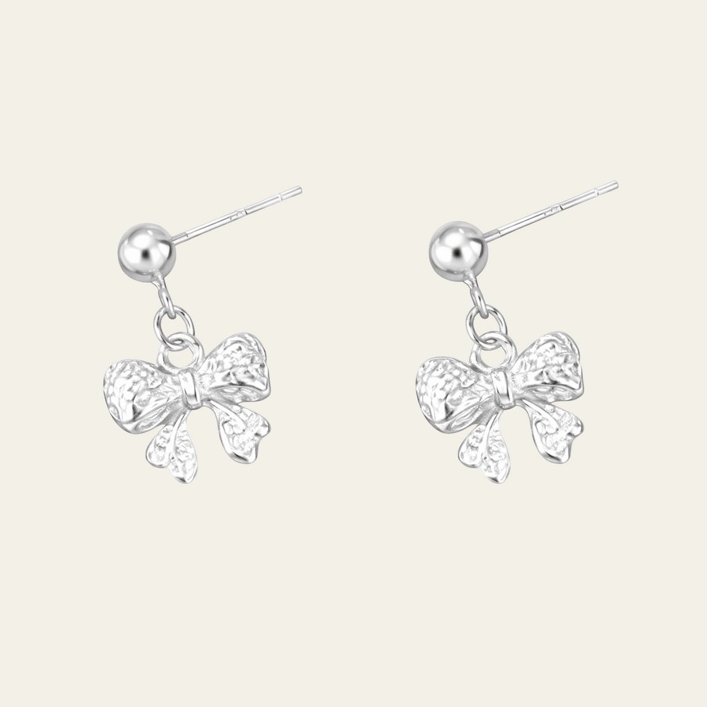 Sterling Silver Butterfly Bow Stud Earrings