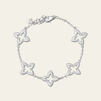 Sterling Silver Four Leaf Clover Chain Bracelet