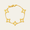 Sterling Silver Four Leaf Clover Chain Bracelet