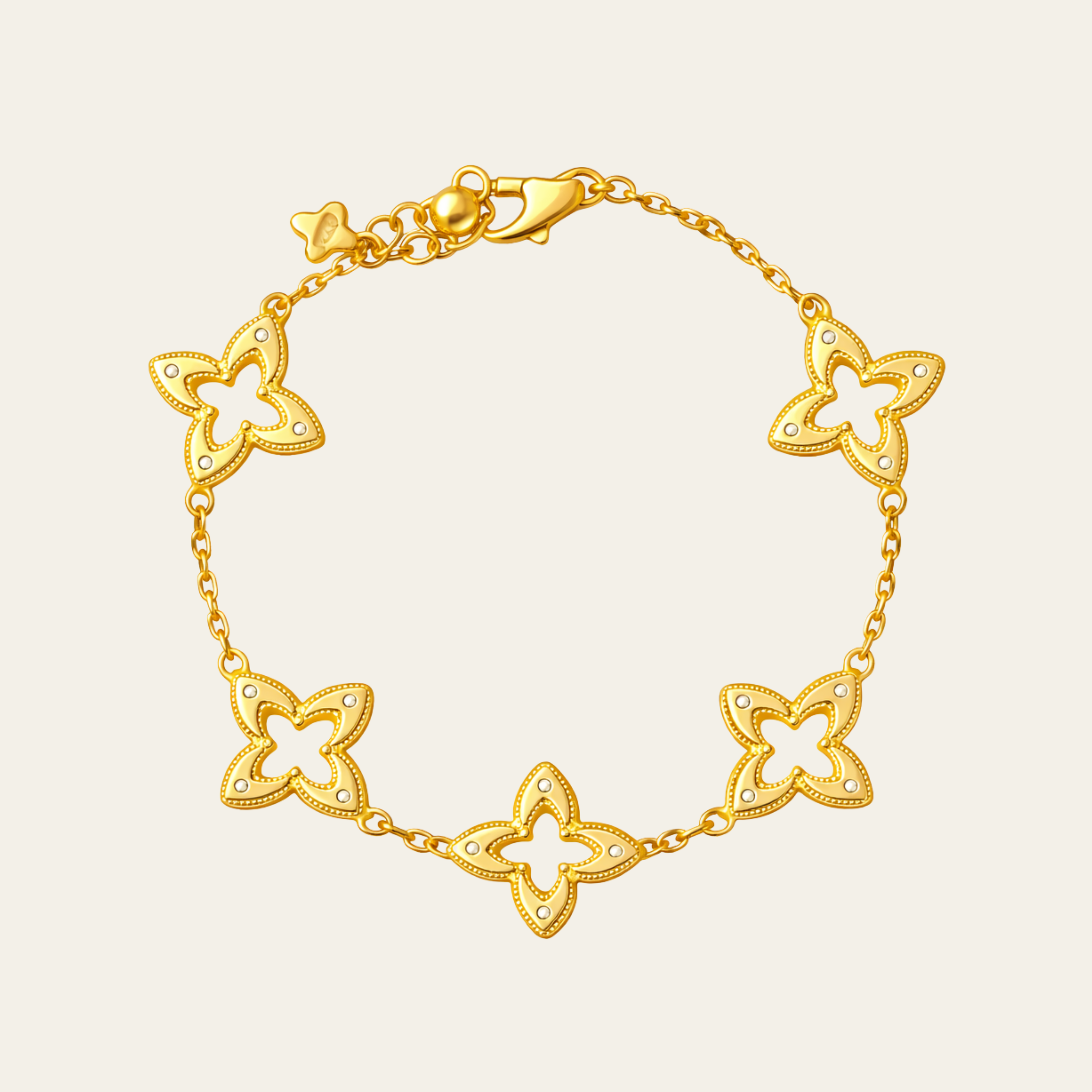 Sterling Silver Four Leaf Clover Chain Bracelet