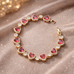 Heart Shape Gemstone Chain Bracelet