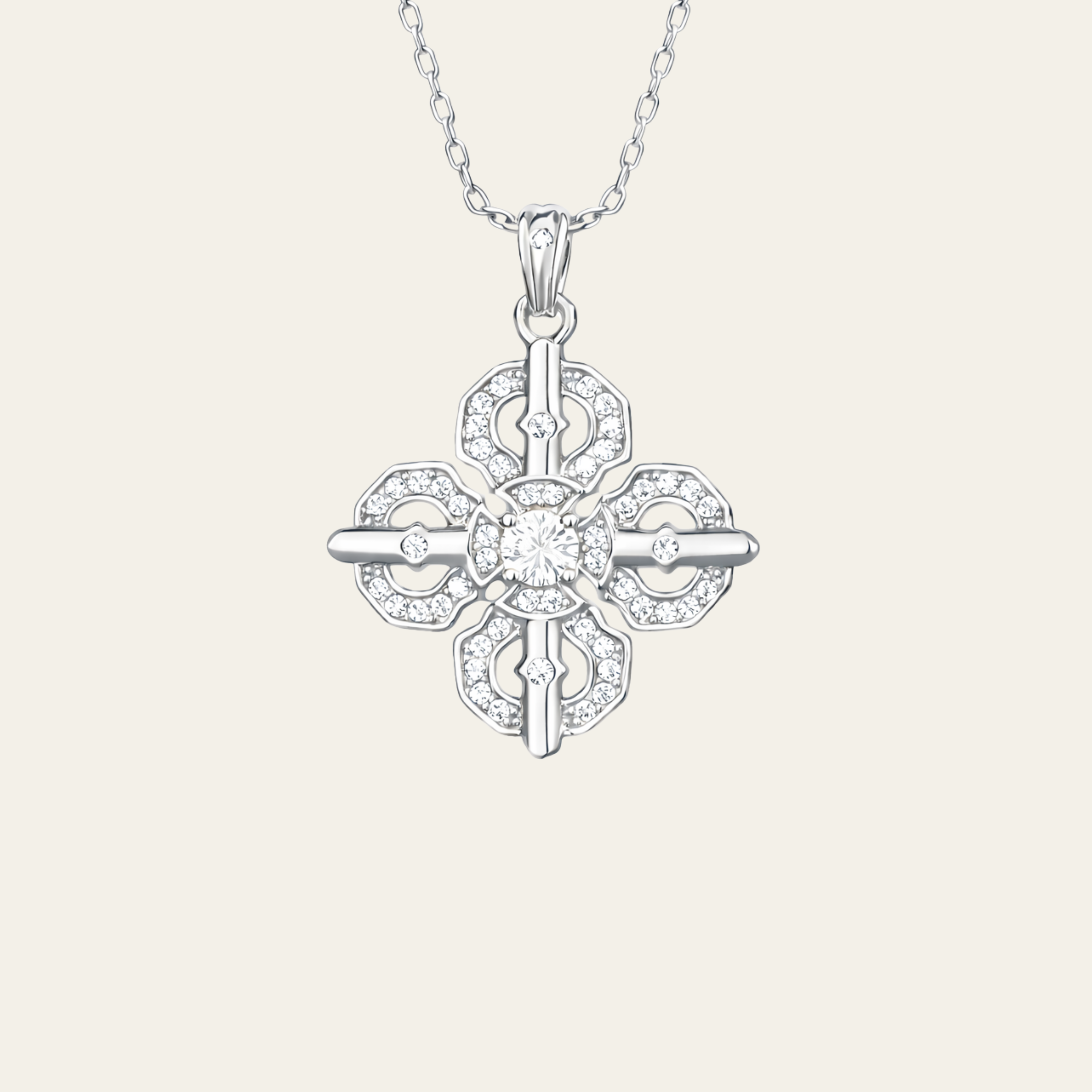 Sterling Silver Four Leaf Clover Necklace