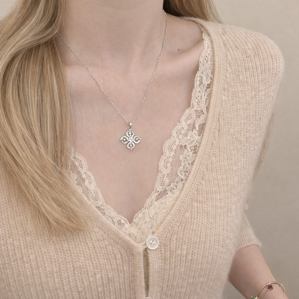 Sterling Silver Four Leaf Clover Necklace