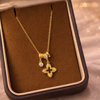 Flower Pendant Necklace Electroplated