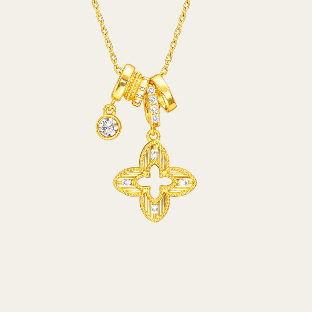 Flower Pendant Necklace Electroplated