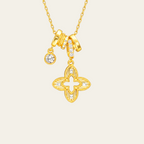 Flower Pendant Necklace Electroplated