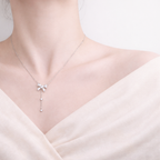 Sterling Silver Bow Pendant Chain Necklace