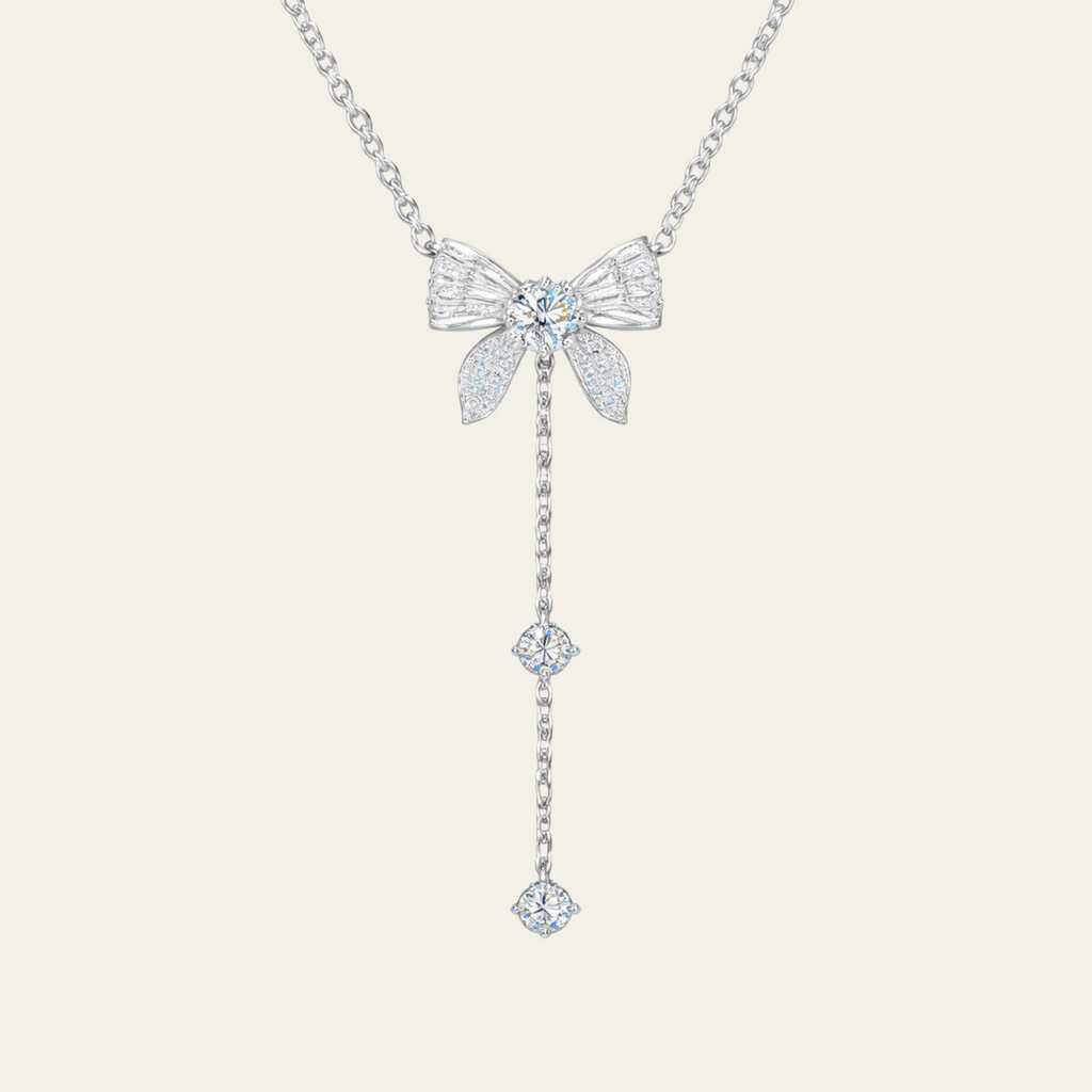 Sterling Silver Bow Pendant Chain Necklace