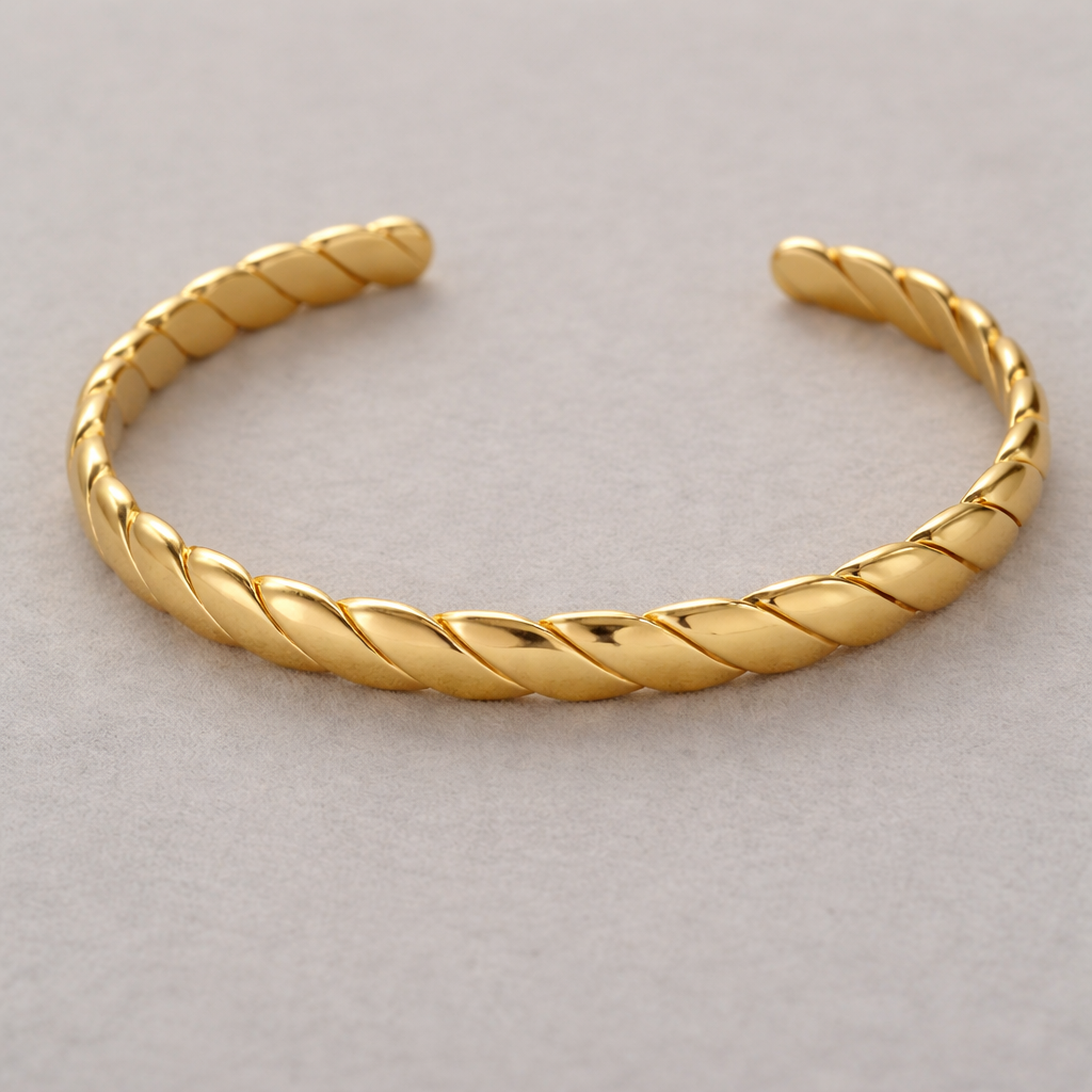 Twisted Gold Cuff Bracelet
