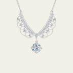 Sterling Silver Moissanite Vintage Drop Necklace