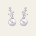 Pearl Geometric Stud Earrings Copper Electroplated
