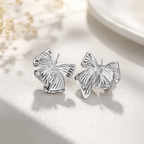 Bow Stud Earrings Copper Electroplated