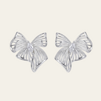 Bow Stud Earrings Copper Electroplated