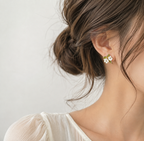 Flower Stud Earrings Copper 14K Gold Plated