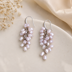 Pearl Drop Earrings Copper Platinum Plated