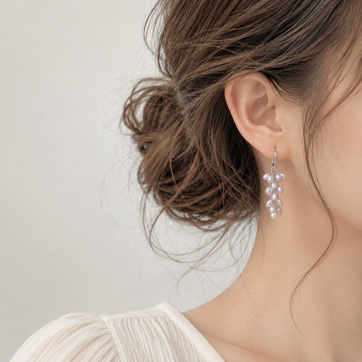 Pearl Drop Earrings Copper Platinum Plated