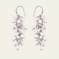 Pearl Drop Earrings Copper Platinum Plated