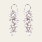 Pearl Drop Earrings Copper Platinum Plated