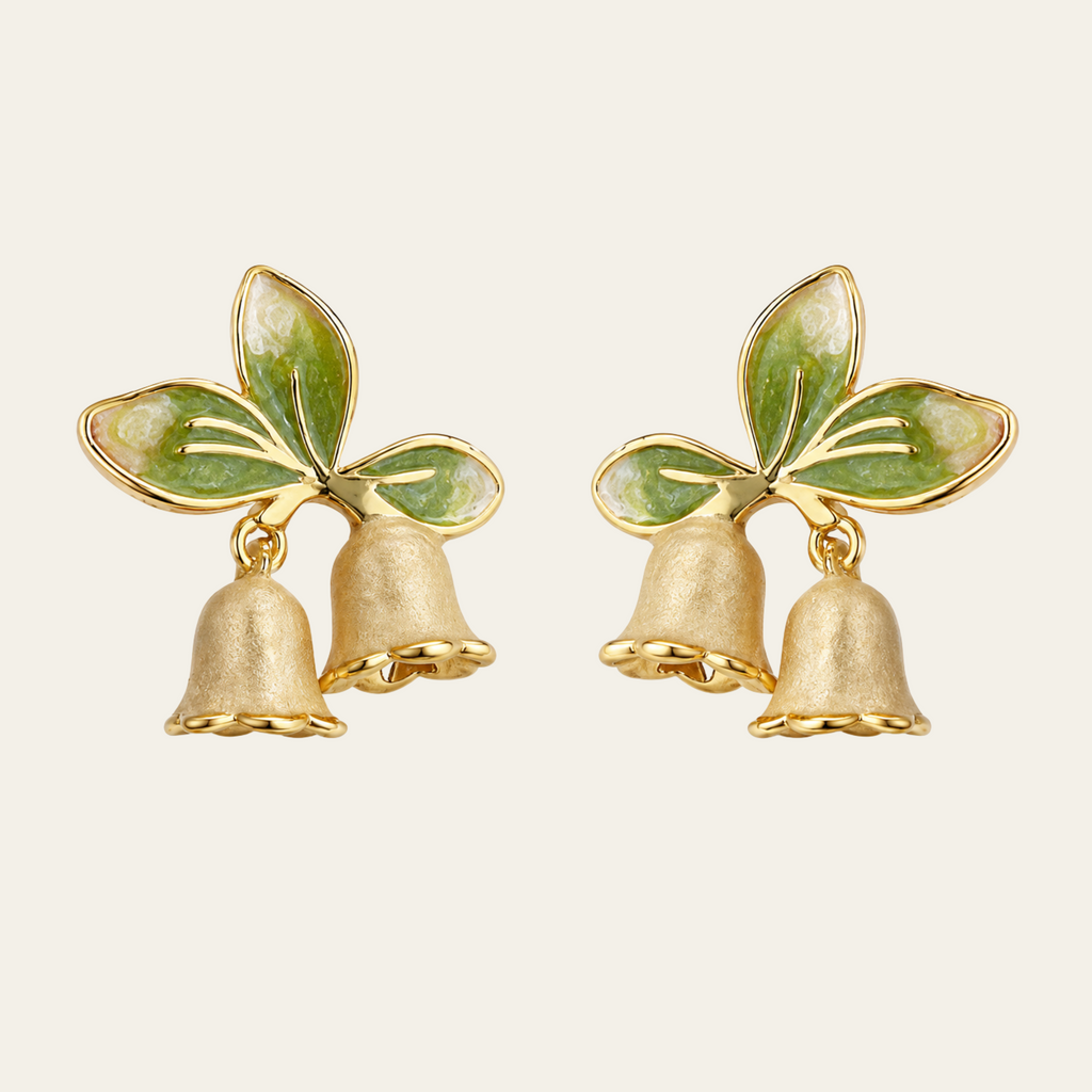 Lily of the Valley Stud Earrings Copper 18K Gold Plated