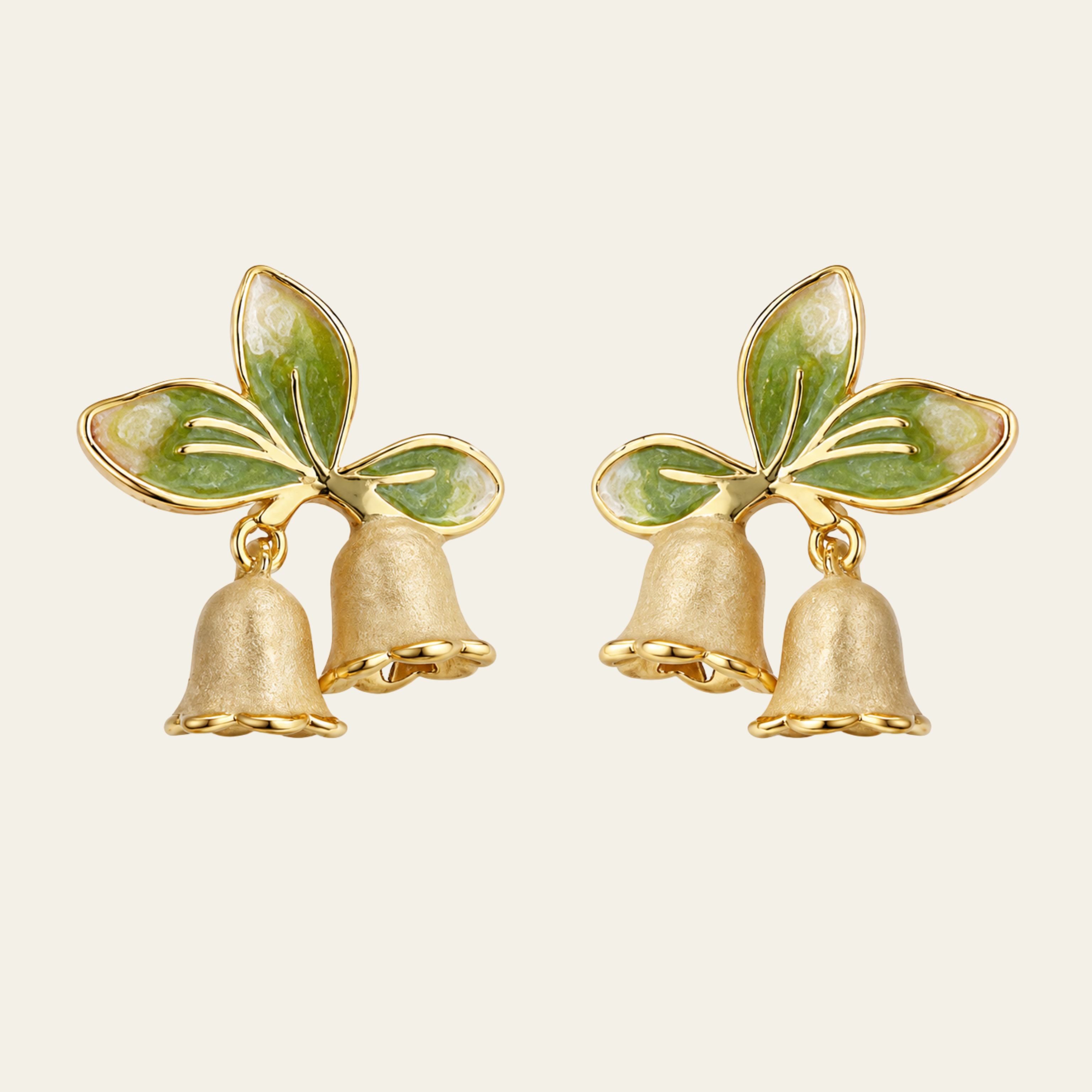 Lily of the Valley Stud Earrings Copper 18K Gold Plated