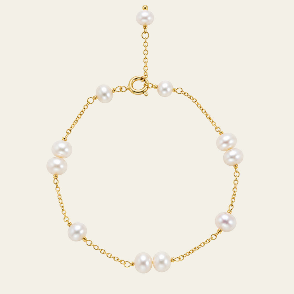 Freshwater Pearl Bracelet Copper 18K Gold Plated
