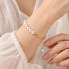 Freshwater Pearl Bracelet Copper 18K Gold Plated