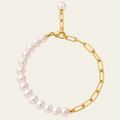 Freshwater Pearl Bracelet Copper 18K Gold Plated